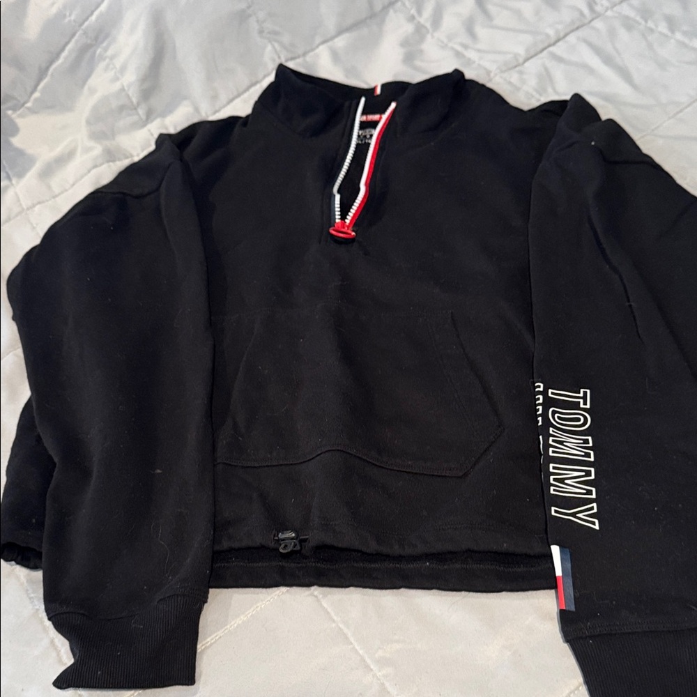 Tommy Hilfiger Black Women's Half-Zip Hoodie